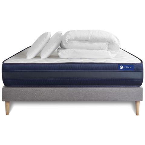Pacchetto Letto Completo - Materasso 140x190cm + Box Spring Con Doghe (kit) + 2 Cuscini + Piumino - Actimemo Tech - Foto 7