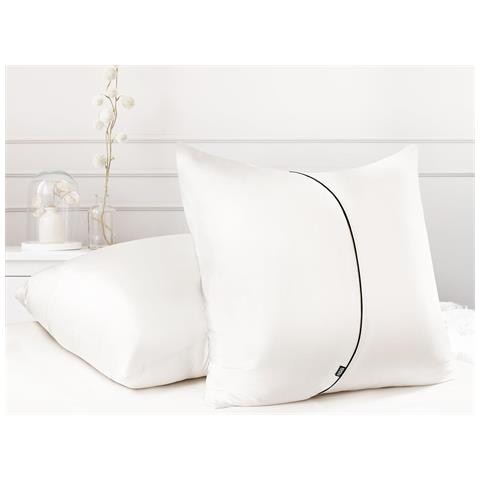 Federe Di Raso Lussuose Set Da 2 Pezzi 80x80 Cm Bianche - Foto 4