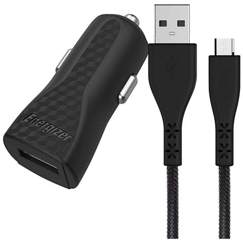 Caricatore Usb-a Per Accendisigari Da 5w 1a Hardcase Con Cavo Micro-usb, Nero - Foto 1