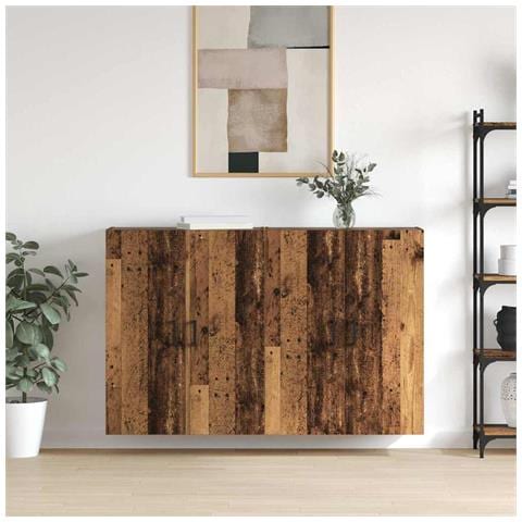 Armadi da Muro 2 pcs Legno vecchio 69.5 x 34 x 90 cm - Foto 2