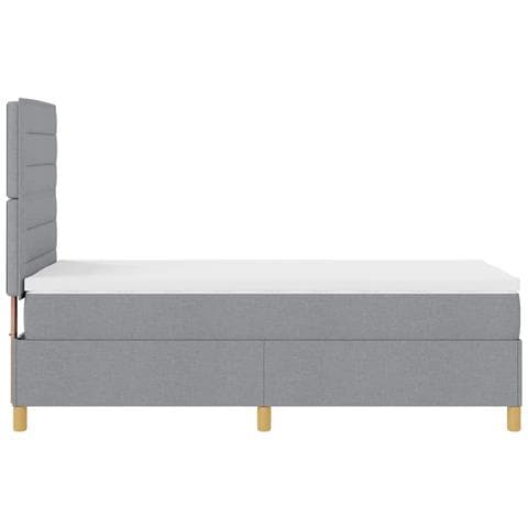 Letto a molle con materasso Grigio chiaro 100 x 200 cm Tessuto - Foto 9