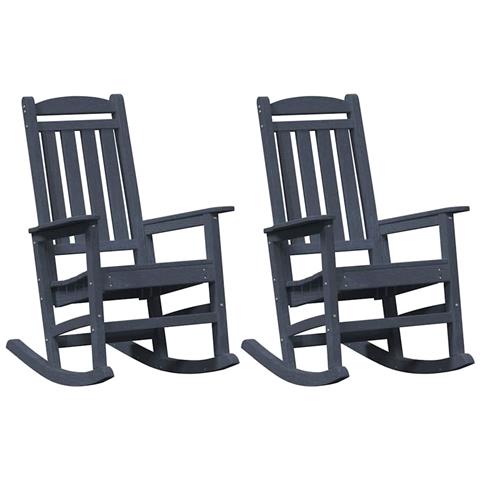 Sedia a dondolo da giardino 2 pcs Navy 70 x 92 x 108cm Plastica - Foto 1