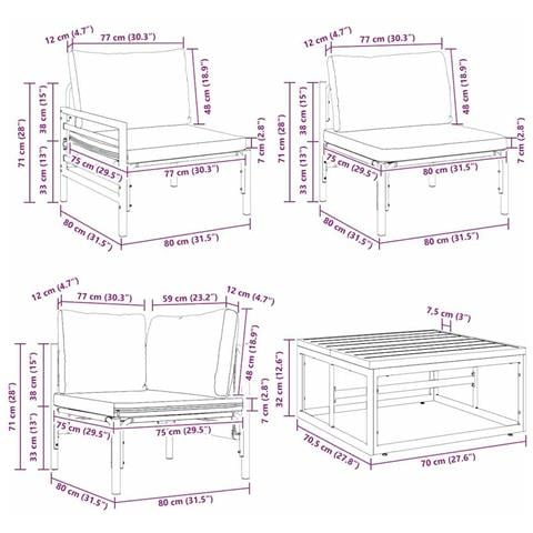 Set Divano da Giardino 13 pcs Antracite Acciaio - Foto 9