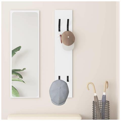 Appendiabiti a muro Bianco 20 x 1.5 x 100 cm Legno multistrato - Foto 2