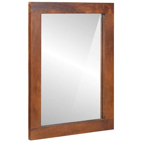 Specchio con specchio marrone e argento 50 x 70 cm - Foto 1