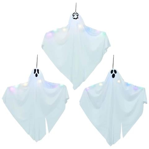 Fantasma appeso di Halloween 3 pcs Bianco 52 x 62 cm Poliestere - Foto 1