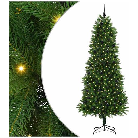 Albero di Natale con 300 LED con supporto Verde 240 cm PE - Foto 1