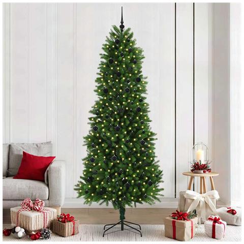 Albero di Natale con 300 LED con supporto Verde 240 cm PE - Foto 2