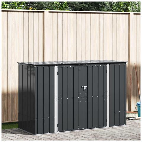 Scatola di Stoccaggio per Giardino Nero 214 x 82 x 132 cm - Foto 2