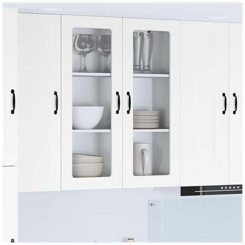 Pensile cucina Bianco Lucido 80 x 31 x 100 cm Legno multistrato - Foto 2