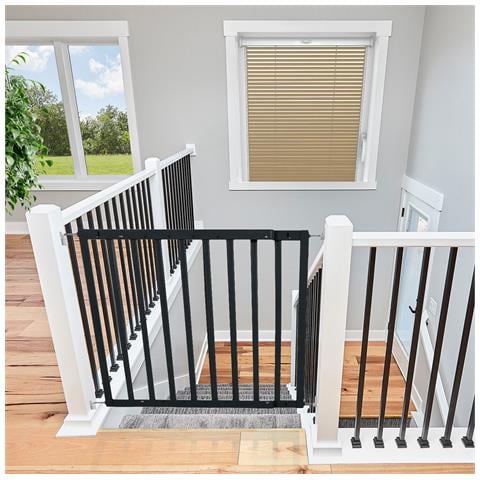 Safetots Cancelletto Di Sicurezza Top Of Stairs Per La Parte Superiore Delle Scale, Fissaggio A Vite, In Legno, Nero, 63,5cm - 105,5cm - Foto 1