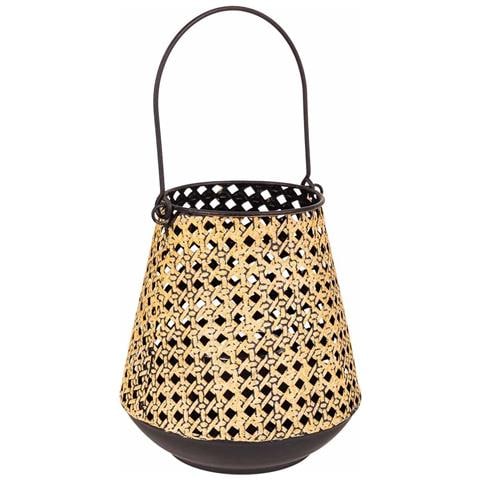 Portacandele In Metallo Dorato 17,5x17,5x19h - Foto 1