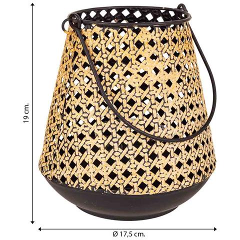 Portacandele In Metallo Dorato 17,5x17,5x19h - Foto 5