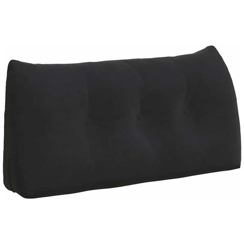Cuscino per Schiena Nero 100 x 24 x 50 cm Velluto - Foto 1