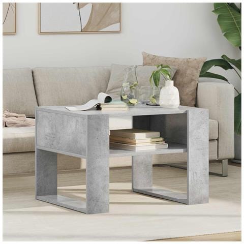 Tavolino da salotto Grigio cemento 66 x 53 x 45 cm - Foto 2