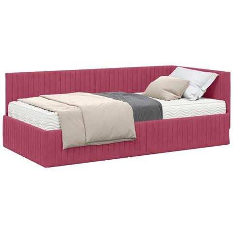 Struttura Letto Angolare con Materasso 2 pcs Verde Velluto - Foto 1