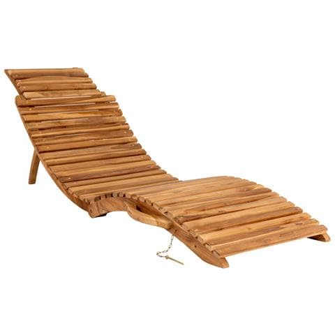 Sdraio Arrieta-Marrone-Legno-160x50x25 cm - Foto 1