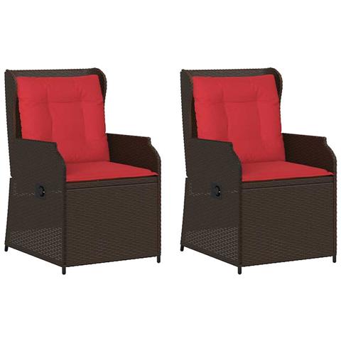Panchina da giardino 2 pcs Marrone polyrattan - Foto 1