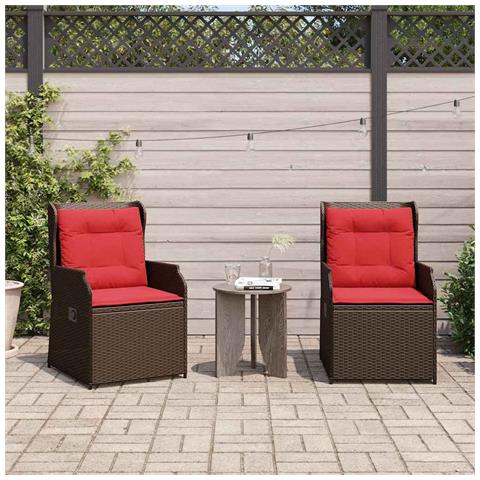 Panchina da giardino 2 pcs Marrone polyrattan - Foto 2