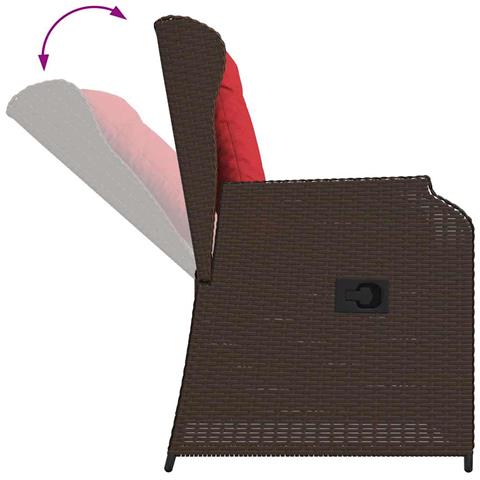 Panchina da giardino 2 pcs Marrone polyrattan - Foto 9