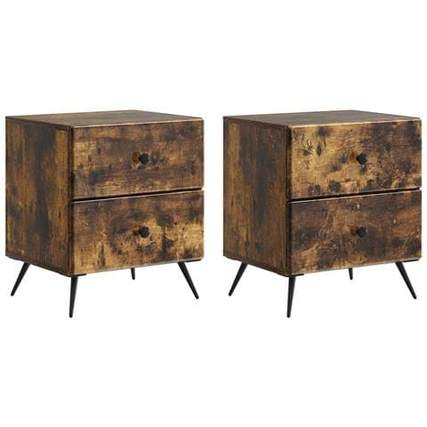 Armadio da Notte 2 pcs Rovere Fumo 43 x 34,5 x 47,5 cm - Foto 1