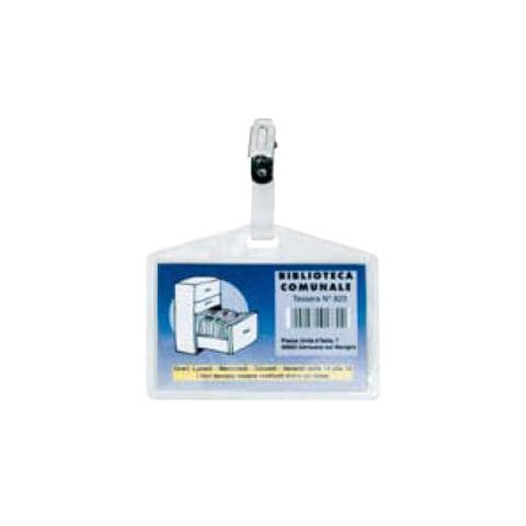 100 portanome pass 3p 9,5x6cm c / clip in metallo s / cartoncino - Foto 1