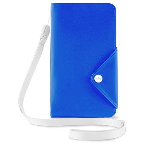 Cust Resist Acqua Flip Oriz + 3 Vani Carta+tracolla Smartphone 5.1'' Blu - Foto 1