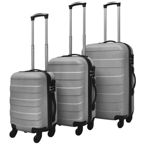 Set Trolley Rigidi 3 pz Argento 45,5/55/66 cm - Foto 1