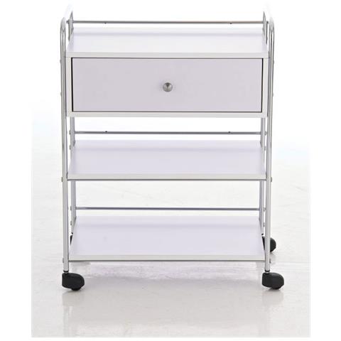 Mendler Carrello scaffale Porta Tutto Estetista CP304 3 Ripiani 82x58x44cm Bianco