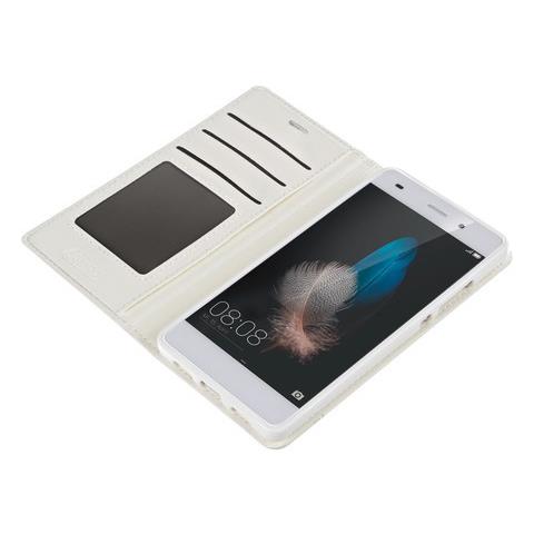 Wallet Folio Case, Cover A Libro - Huawei P8 Lite - Bianco - Foto 3