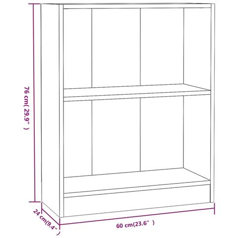 Libreria Rovere Sonoma 60x24x76 cm in Legno Multistrato - Foto 2