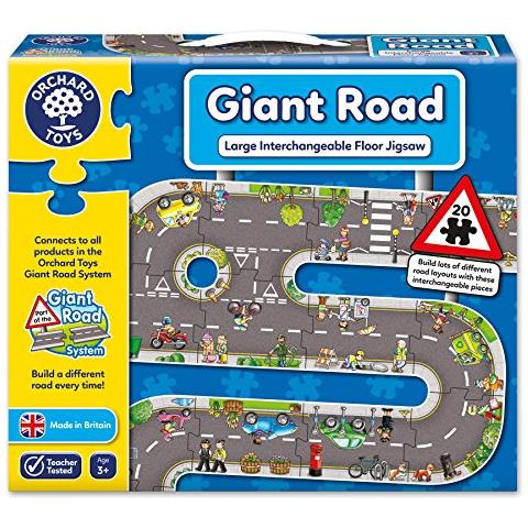 Puzzle - Orchard - Strada Gigante - 20 Pezzi Grandi Intercambiabili - Tema Veicoli - Dai 3 Anni - Foto 1