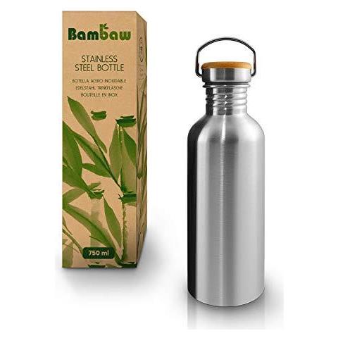 Bottiglia A Parete Semplice Acqua Dellacciaio Inossidabile 750 Ml Bottiglia Di Acqua Eco-friendly Riutilizzabile Bottiglia Campfire Proof Plastica Libero E Bottiglia Tenuta Ermetica Metallo Acqua 750 Ml Di Acqua Eco - Foto 1