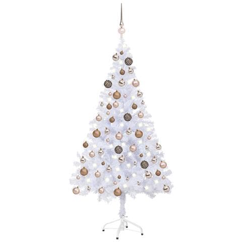 Albero Natale Artificiale con Set Palline e LED 150 cm 380 Rami - Foto 1