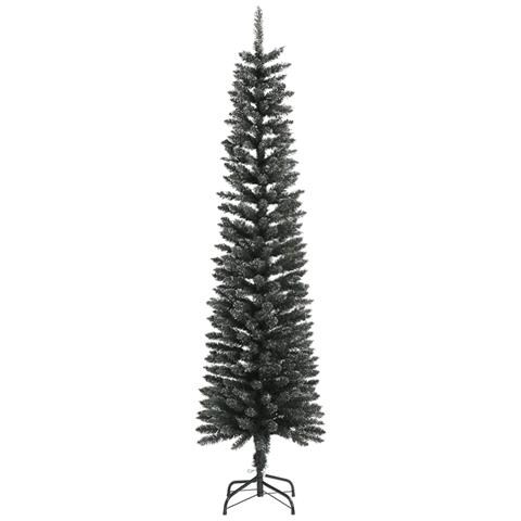 Albero Di Natale Artificiale Sottile Con Base Verde 210 Cm Pvc - Foto 7