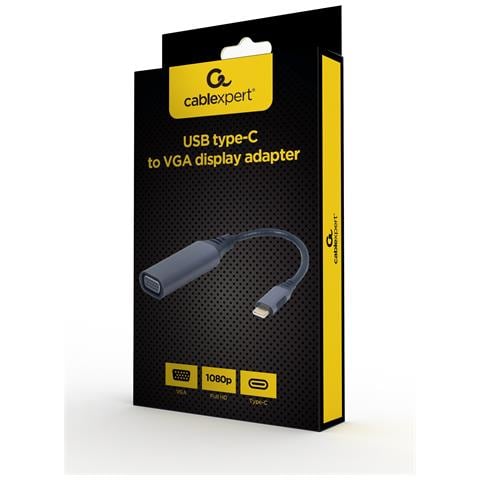 A-USB3C-VGA-01 cavo e adattatore video 0,15 m USB tipo-C VGA (D-Sub) Grigio - Foto 2