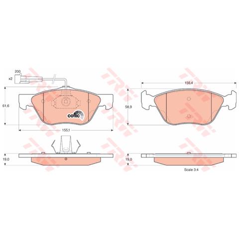 Pattini Freno Fiat Multipla /marea / 156 Sportwagon Gdb1212 - Foto 1