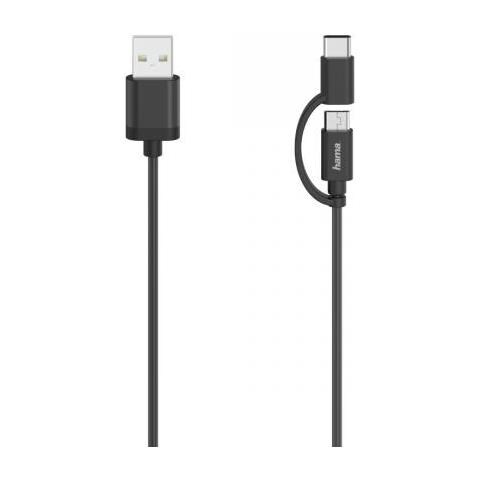 00200616 Cavo Usb 0,75 M Usb 2.0 Usb A Usb C /micro-usb A Nero - Foto 1