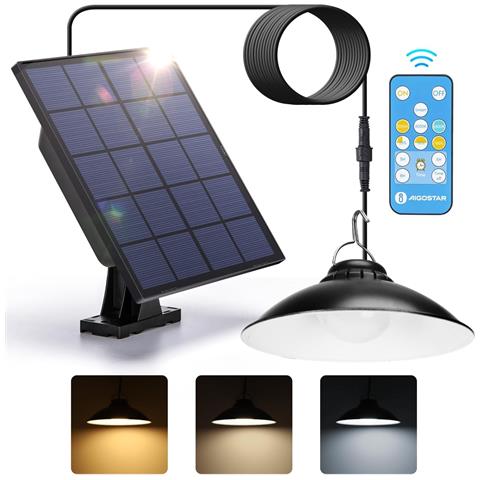 Lampada Lampadario Solare Da Esterno Con Telecomando Ip65 Dimmerabile - Foto 1