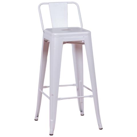 Sgabello Industriale In Metallo Con Schienale Basso (76 Cm) - Bistro - Foto 1