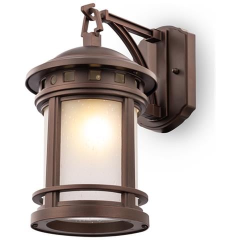 Lampade Da Parete Vintage Da Esterno Alluminio Marrone 1 Luce E27 60w Ip44 - Foto 1
