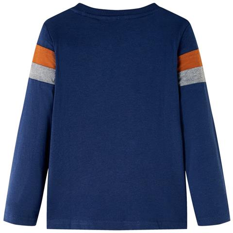 Maglietta Da Bambino A Maniche Lunghe Blu Marino 104 - Foto 2