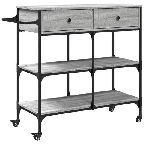 Carrello Cucina Grigio Sonoma 105x42x95 Cm In Legno Multistrato - Foto 2