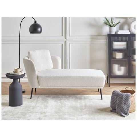 Chaise Longue Versione Sinistra Artheze Bouclé Bianco Sporco - Foto 1