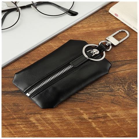 Porta Chiavi E Porta Monete Per Auto In Vera Pelle Black - Foto 2