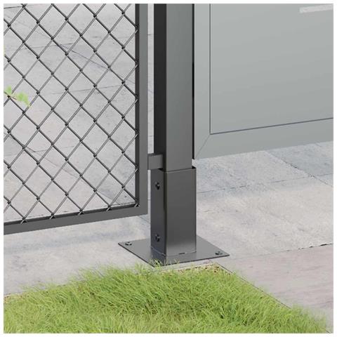 Basi per Pali Quadrati 4 pz 71x71 mm Acciaio Verniciato Polvere - Foto 9