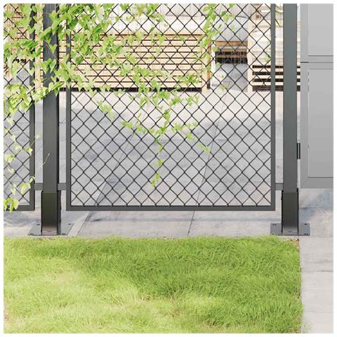 Basi per Pali Quadrati 4 pz 71x71 mm Acciaio Verniciato Polvere - Foto 1