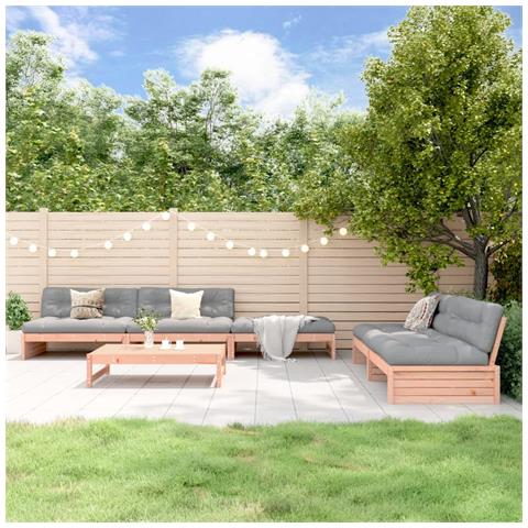 Set Salotto Da Giardino 6 Pz In Legno Massello Di Douglas - Foto 1