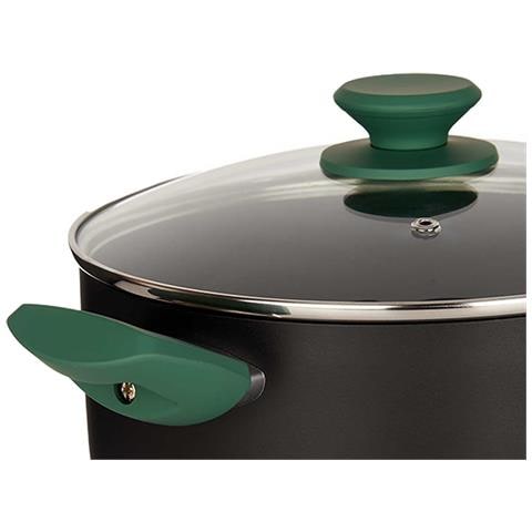 Verde Casseruola In Alluminio Pressato 24 Cm C Coperchio 37x25x17 Cm. Colore Nero - Foto 2