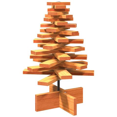 Albero Di Natale Marrone Cera 60 Cm In Legno Massello Di Pino - Foto 2